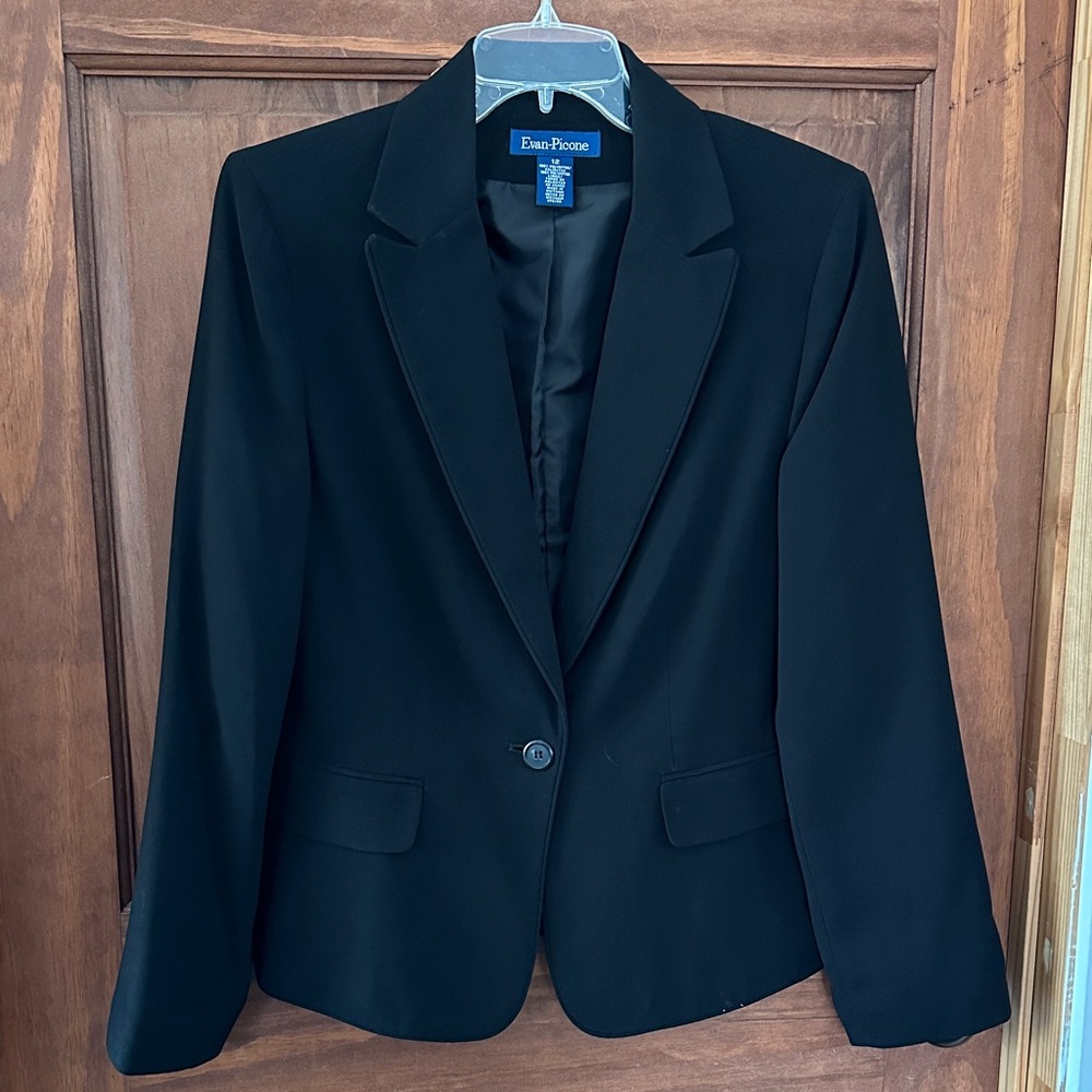 Evan-Picone Women's Classic Black Suit Jacket 12